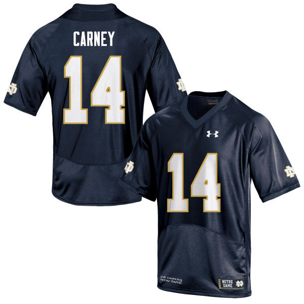 Men #14 J.D. Carney Notre Dame Fighting Irish College Football Jerseys Sale-Navy